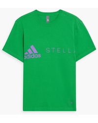 adidas By Stella McCartney - Logo-print Cotton-blend Jersey T-shirt - Lyst