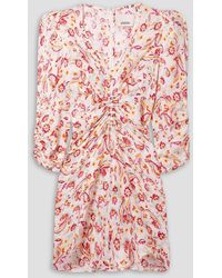 Isabel Marant - Aliniza Ruched Floral-print Jacquard Mini Dress - Lyst