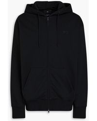 Y-3 - Hoodie aus frottee aus einer baumwollmischung mit tunnelzug und logoprint - Lyst