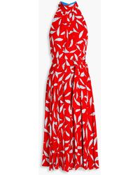 Diane von Furstenberg - Nicola Pleated Printed Crepe De Chine Midi Dress - Lyst
