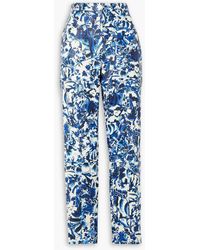 Dries Van Noten - Floral-print Leather Tapered Pants - Lyst
