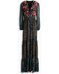 Saloni - Ginny Ruffled Floral-print Silk-georgette Maxi Dress - Lyst