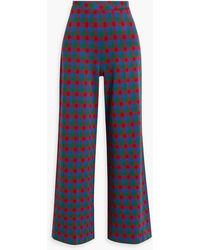 Rosetta Getty - Checked Knitted Wide-leg Pants - Lyst