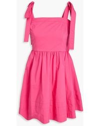 Jonathan Simkhai - Gathered Cotton-Blend Poplin Mini Dress - Lyst