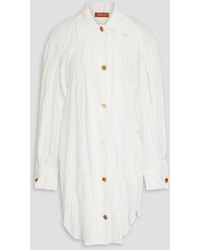 Rejina Pyo - Crinkled Cotton-blend Jacquard Mini Shirt Dress - Lyst