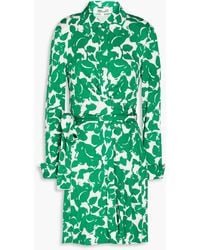 Diane von Furstenberg - Didi Printed Jersey Mini Shirt Dress - Lyst