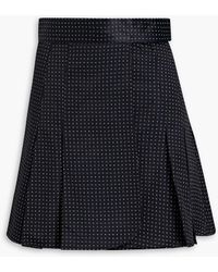 A.P.C. - Harvey Pleated Cotton-blend Satin Mini Wrap Skirt - Lyst