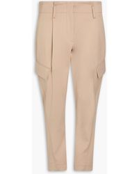Brunello Cucinelli - Cropped karottenhose aus twill aus einer baumwollmischung - Lyst