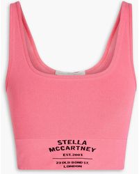 Stella McCartney - Embroidered Cotton-blend Ribbed Jersey Tank - Lyst