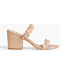 Stuart Weitzman - Twistie Block 75 Smooth And Patent-leather Mules - Lyst