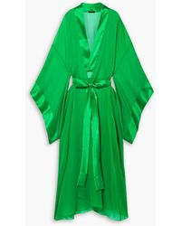 Rosamosario - Satin-trimmed Silk-georgette Robe - Lyst