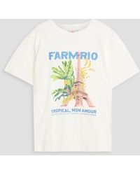 FARM Rio - Printed Cotton-Jersey T-Shirt - Lyst