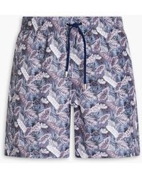 Canali - Short-length Printed Swim Shorts - Lyst