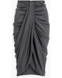 Isabel Marant - Dastica Draped Ruched Wool-jersey Midi Pencil Skirt - Lyst