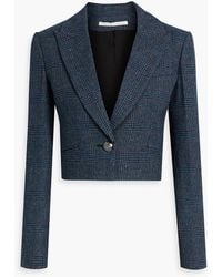 Veronica Beard - Fabiola Cropped Prince Of Wales Checked Tweed Blazer - Lyst