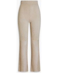 Nanushka - Karine hose aus rippstrick mit schmalem bein und pointelle-strickeinsätzen - Lyst