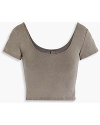 The Upside - Allegra Cropped Stretch Organic Cotton And Modal-blend Jersey Top - Lyst