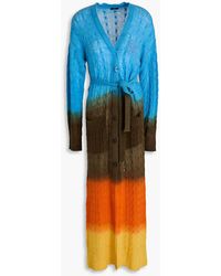 Etro - Dégradé Cable-knit Wool Cardigan - Lyst