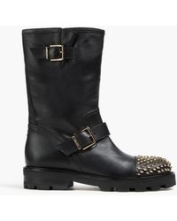 Jimmy Choo - Biker Ii Studded Leather Ankle Boots - Lyst