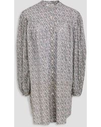 Isabel Marant - Mildi Floral-print Cotton-mousseline Mini Shirt Dress - Lyst