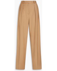 Theory - Pleated Wool-twill Wide-leg Pants - Lyst