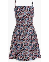 HVN - Nora Floral-print Silk Crepe De Chine Mini Dress - Lyst