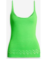 Les Rêveries - Pointelle-trimmed Neon Ribbed-knit Tank - Lyst