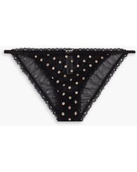 Love Stories - Isabel Glittered Polka-dot Stretch-mesh Low-rise Briefs - Lyst