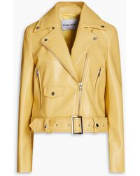 Stand Studio - Esmeralda Belted Faux Leather Biker Jacket - Lyst