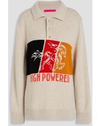 The Elder Statesman - Kaschmirpullover "high powered rugby" mit polokragen und intarsienmuster - Lyst