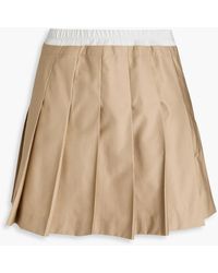 Sandro - Pleated Cotton-blend Twill Mini Skirt - Lyst