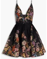 Zimmermann - Floral-Print Linen And Silk-Blend Organza Mini Dress - Lyst