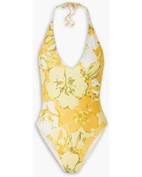 Faithfull The Brand - Liza Floral-print Halterneck Swimsuit - Lyst