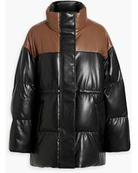 Stand Studio - Milani Two-tone Quilted Faux Leather Coat - Lyst