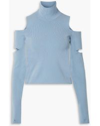 MM6 by Maison Martin Margiela - Convertible Cutout Stretch-knit Turtleneck Sweater - Lyst