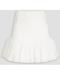 LoveShackFancy - Miller Shirred Cotton And Swiss-dot Mini Skirt - Lyst