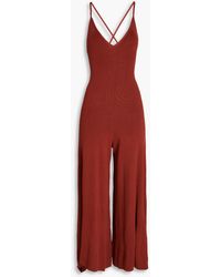 Cult Gaia - Lulie Cropped Knitted Wide-leg Jumpsuit - Lyst