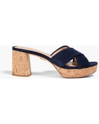 Veronica Beard - Dory Suede Platform Mules - Lyst