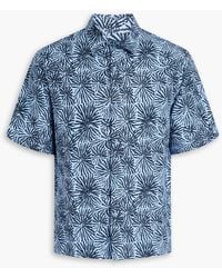 Sandro - Printed Lyocell And Linen-blend Shirt - Lyst