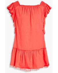 RED Valentino - Ruffled Cotton-jersey Mini Dress - Lyst