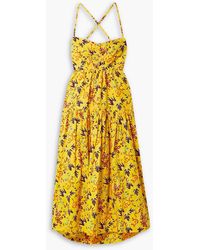 A.L.C. - Arit Tiered Open-back Printed Cotton-poplin Midi Dress - Lyst