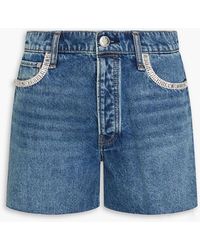 Rag & Bone - Crystal-Embellished Denim Shorts - Lyst