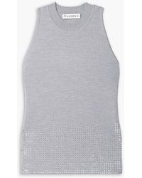 JW Anderson - Tanktop aus wolle mit kristallen - Lyst