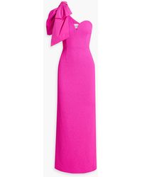 Rebecca Vallance - Cecily One-shoulder Bow-embellished Cloqué Gown - Lyst