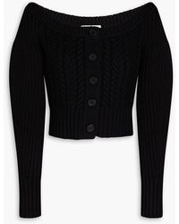 McQueen - Cropped Cable-Knit Wool And Cashmere-Blend Cardigan - Lyst