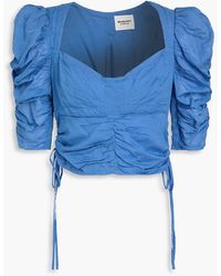 Isabel Marant - Galaor Ruched Cotton-Gauze Top - Lyst
