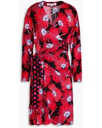 Diane von Furstenberg - Mikah Floral-print Crepe De Chine Mini Wrap Dress - Lyst