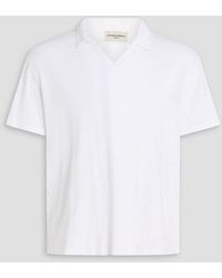 Officine Generale - Simon Cotton And Linen-Blend Polo Shirt - Lyst