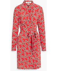 Diane von Furstenberg - Sophie Printed Crepe De Chine Mini Wrap Dress - Lyst