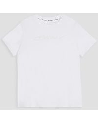 DKNY T-shirt aus jersey aus einer baumwollmischung mit logoprint - Weiß